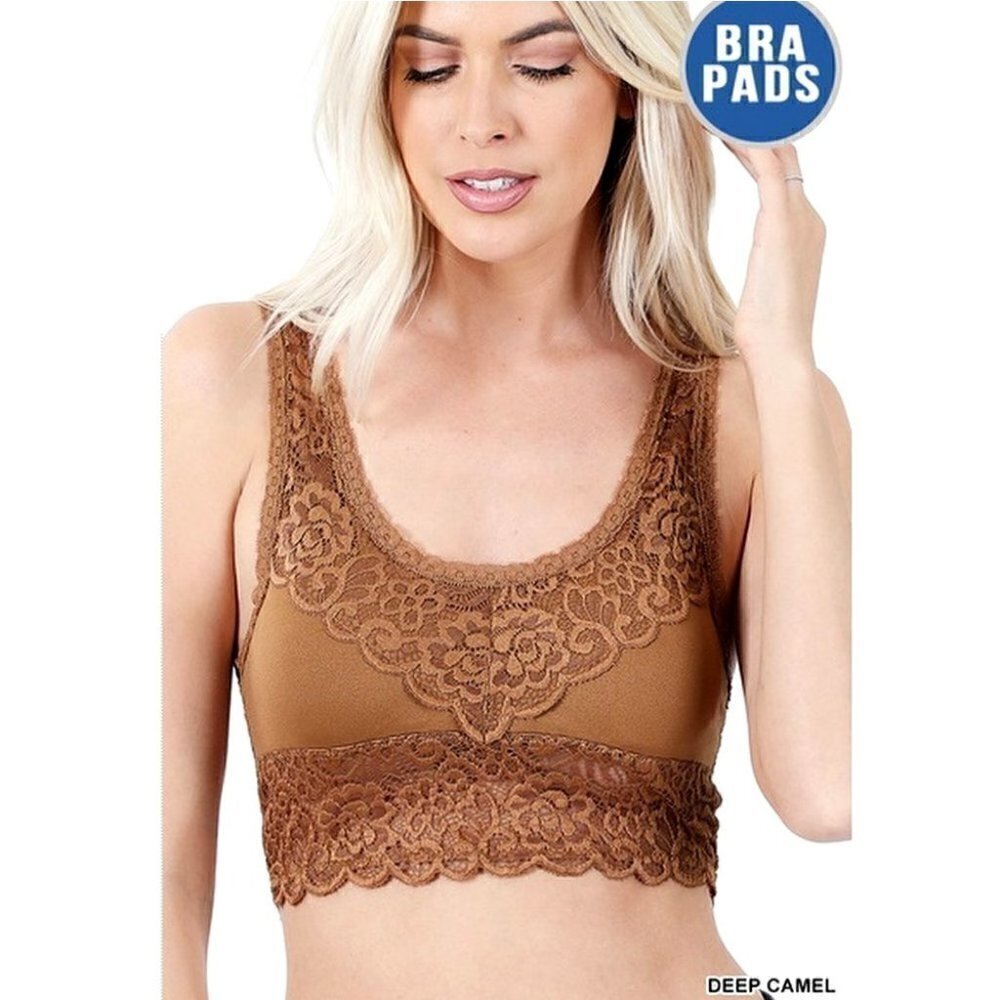 Camel Brown Lace Bralette  - New w/Tags